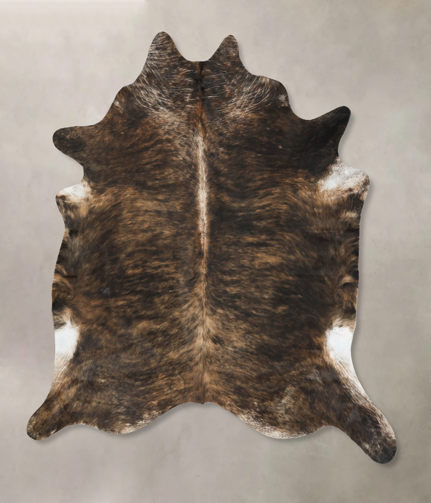 Dark Brindle XX-Large Brazilian Cowhide Rug 8'0"H x 7'3"W #B16488 by Hudson Hides