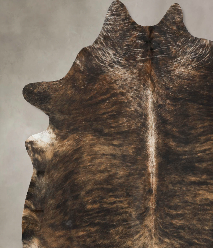 Dark Brindle XX-Large Brazilian Cowhide Rug 8'0"H x 7'3"W #B16488 by Hudson Hides