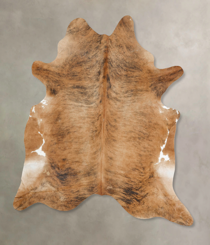 Medium Brindle XX-Large Brazilian Cowhide Rug 8'8"H x 7'3"W #B16489 by Hudson Hides