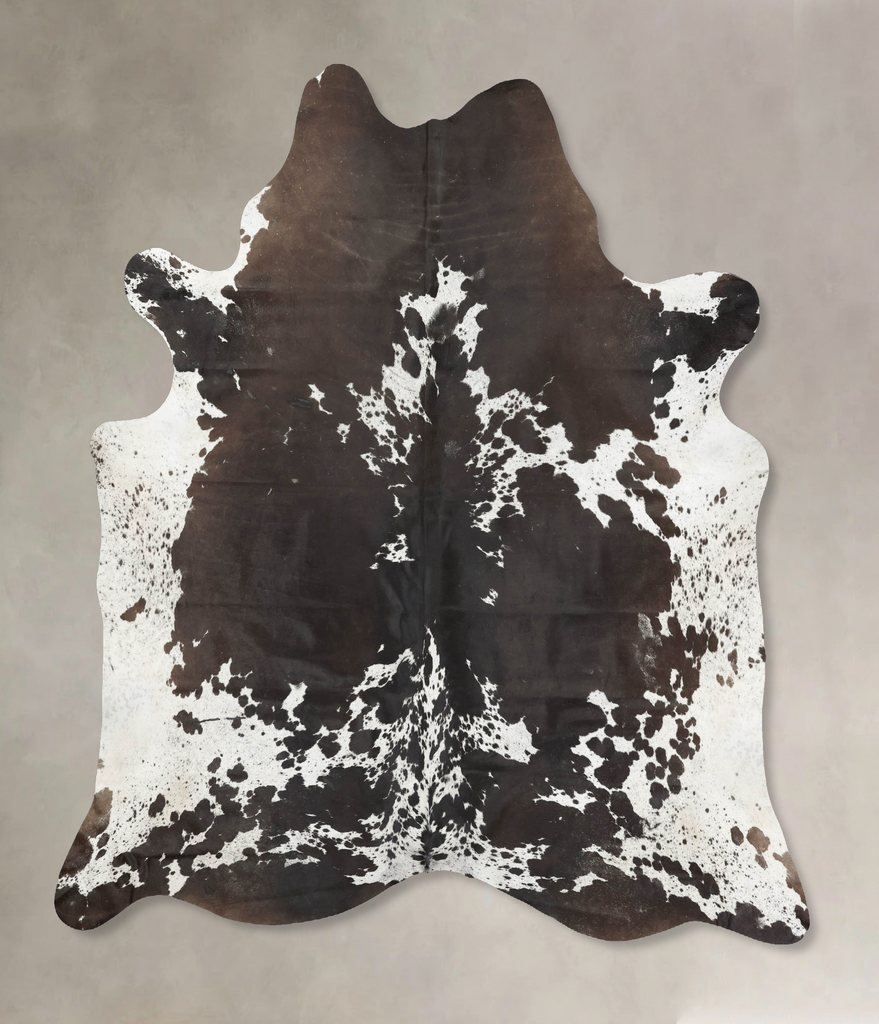 Chocolate and White XX-Large Brazilian Cowhide Rug 8'3"H x 7'3"W #B16490 by Hudson Hides