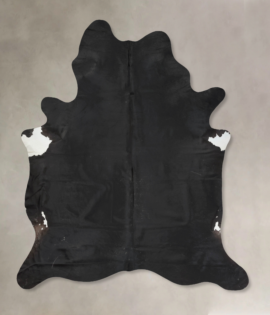 Solid Black XX-Large Brazilian Cowhide Rug 8'8"H x 7'0"W #B16491 by Hudson Hides