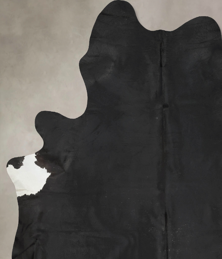 Solid Black XX-Large Brazilian Cowhide Rug 8'8"H x 7'0"W #B16491 by Hudson Hides