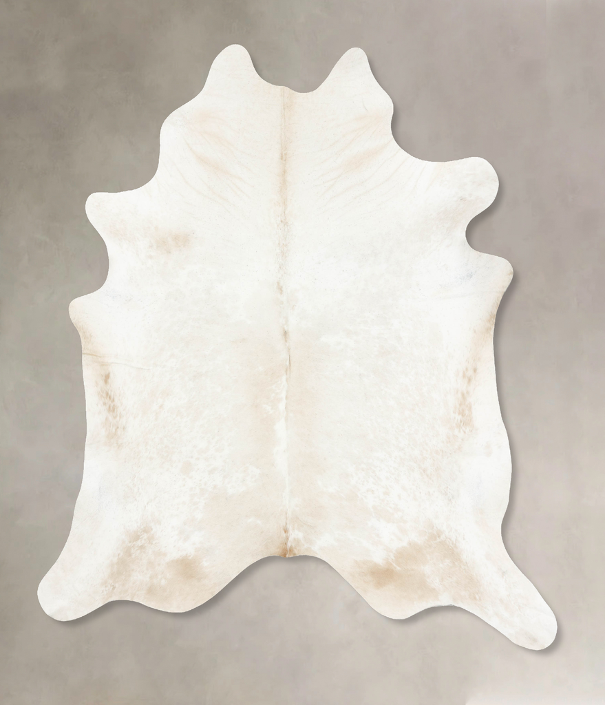 Ivory with Beige XX-Large Brazilian Cowhide Rug 8'2"H x 6'9"W #B16492 by Hudson Hides