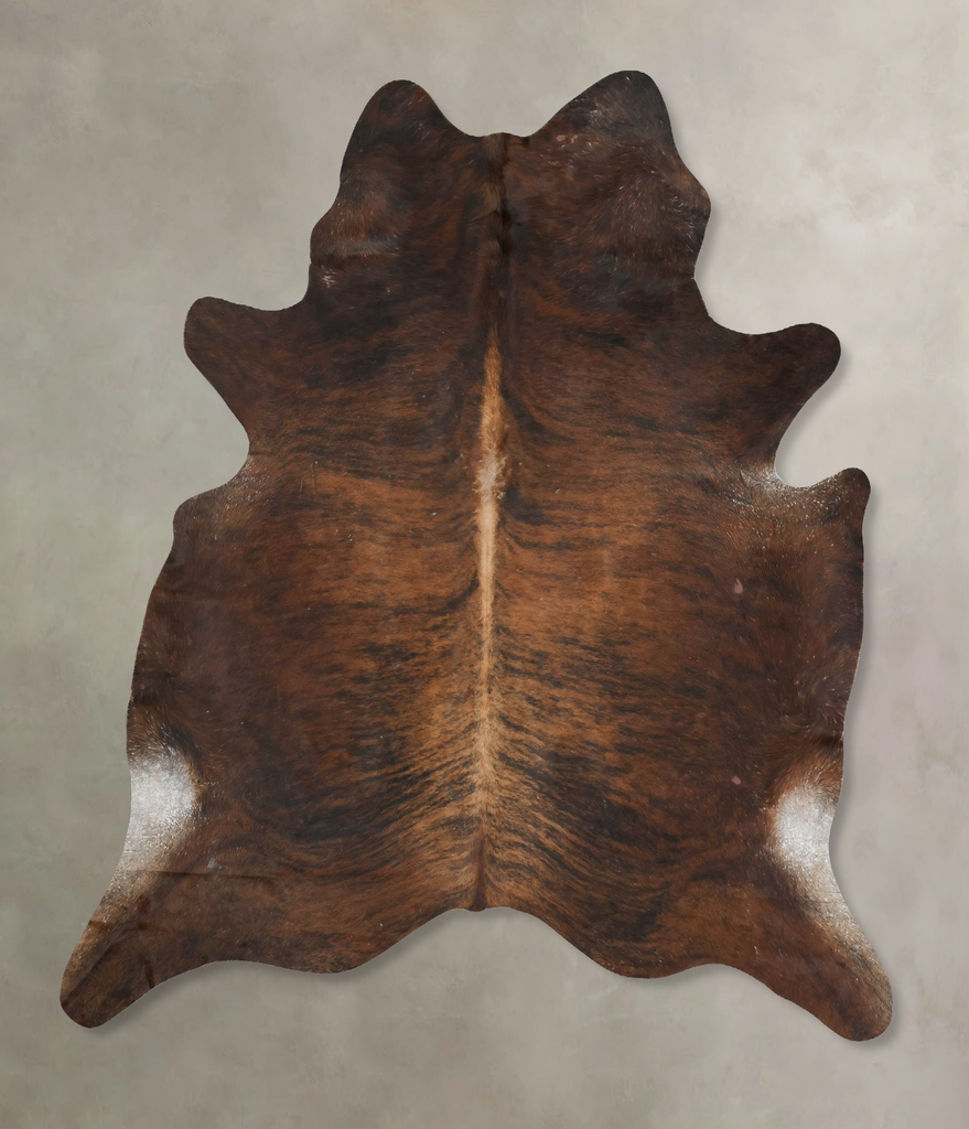 Dark Brindle XX-Large Brazilian Cowhide Rug 7'8"H x 6'8"W #B16494 by Hudson Hides