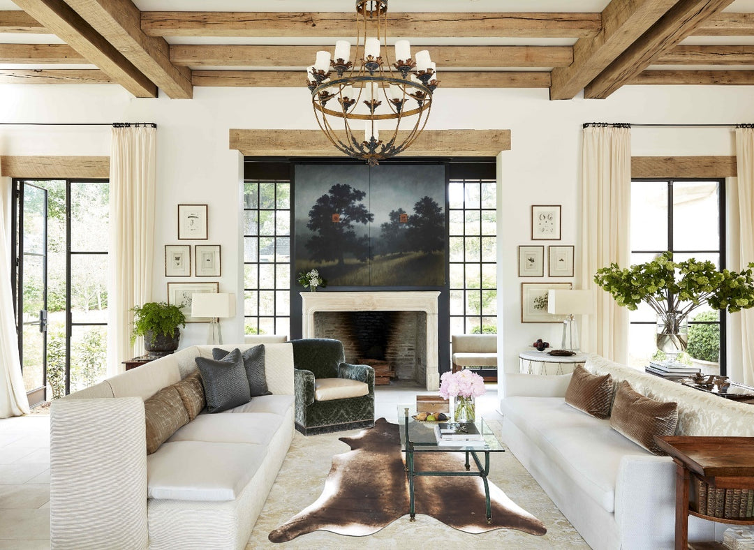 Grey with Beige XX-Large Brazilian Cowhide Rug 8'7"H x 7'5"W #B16501 b