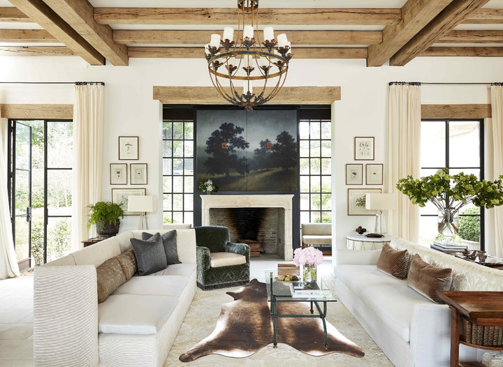 Grey with Beige XX-Large Brazilian Cowhide Rug 8'7"H x 7'5"W #B16501 by Hudson Hides