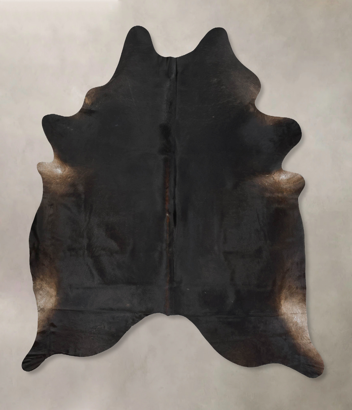 Solid Black XX-Large Brazilian Cowhide Rug 8'0"H x 6'5"W #B16507 by Hudson Hides