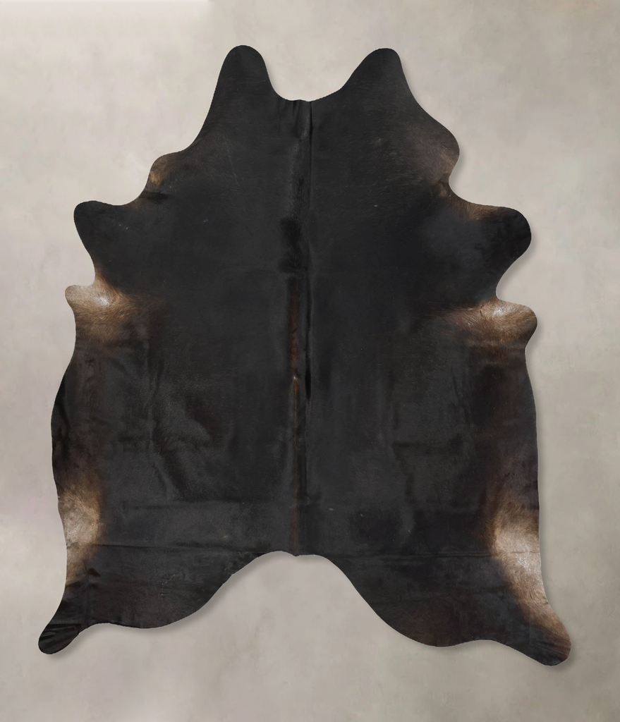 Solid Black XX-Large Brazilian Cowhide Rug 8'0"H x 6'5"W #B16507 by Hudson Hides