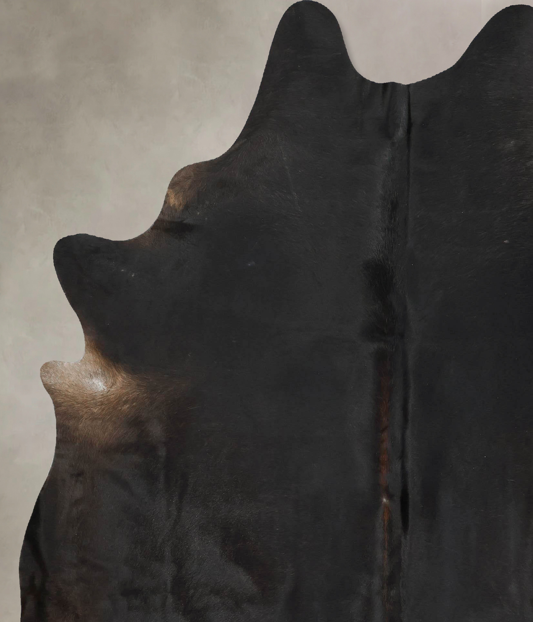 Solid Black XX-Large Brazilian Cowhide Rug 8'0"H x 6'5"W #B16507 by Hu