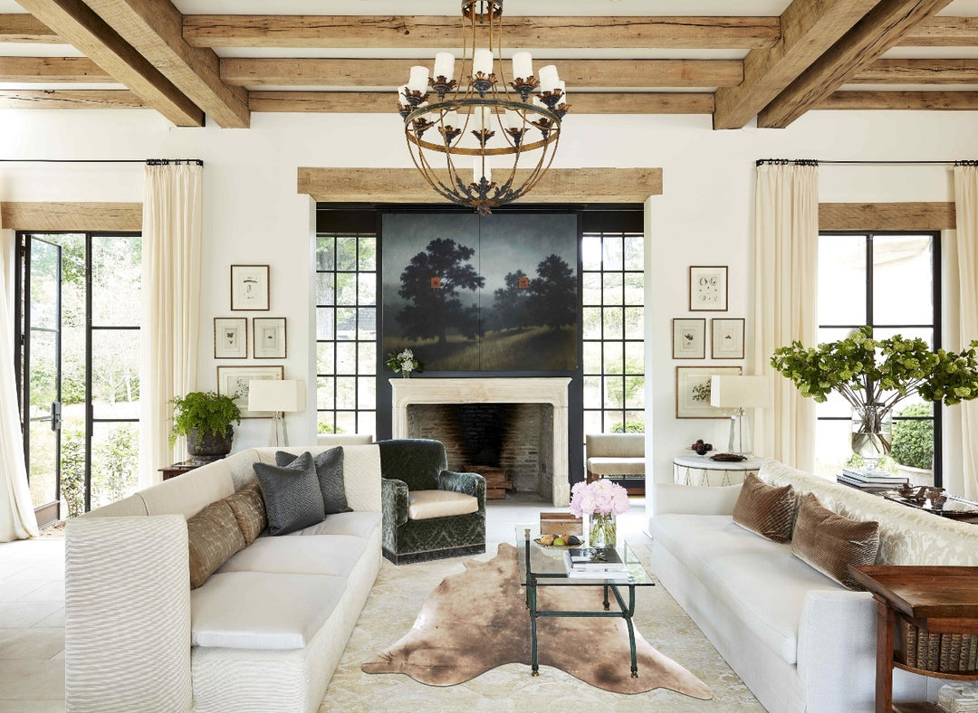 Taupe X-Large Brazilian Cowhide Rug 6'4"H x 6'11"W #B16513 by Hudson H