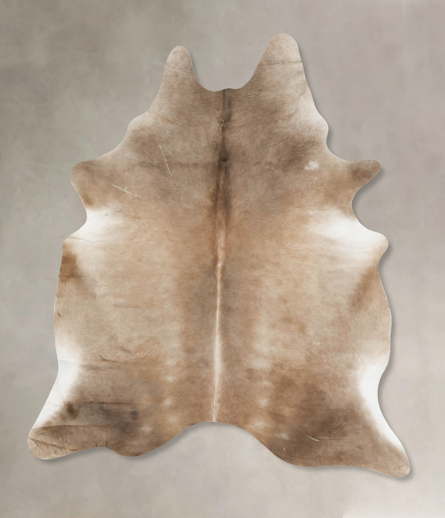 Grey with Beige X-Large Brazilian Cowhide Rug 7'6"H x 6'3"W #B16524 by Hudson Hides