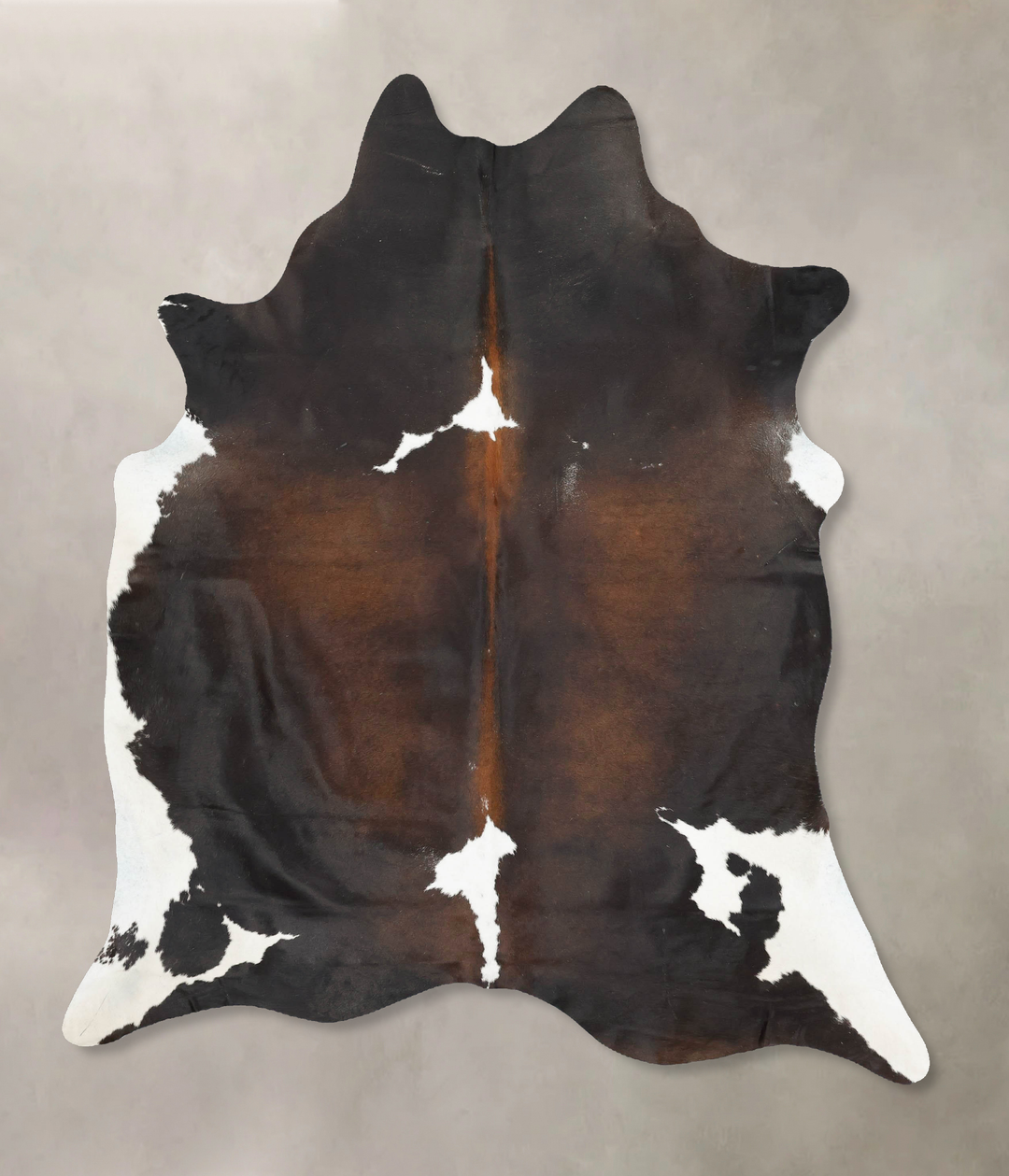 Chocolate and White X-Large Brazilian Cowhide Rug 7'4"H x 5'8"W #B1652