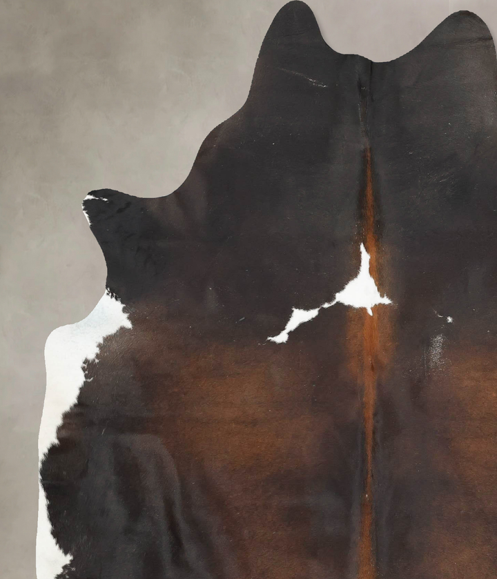 Chocolate and White X-Large Brazilian Cowhide Rug 7'4"H x 5'8"W #B16525 by Hudson Hides