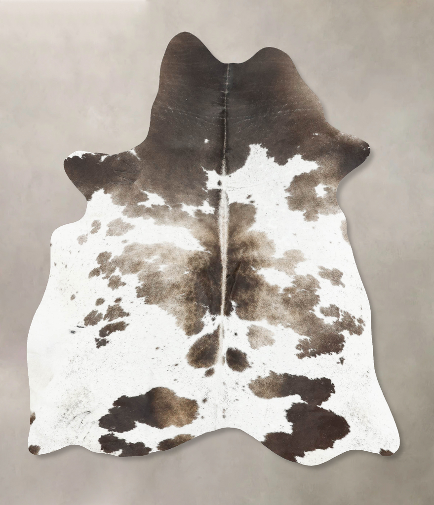 Grey with Beige Large Brazilian Cowhide Rug 6'8"H x 5'5"W #B16526 by Hudson Hides