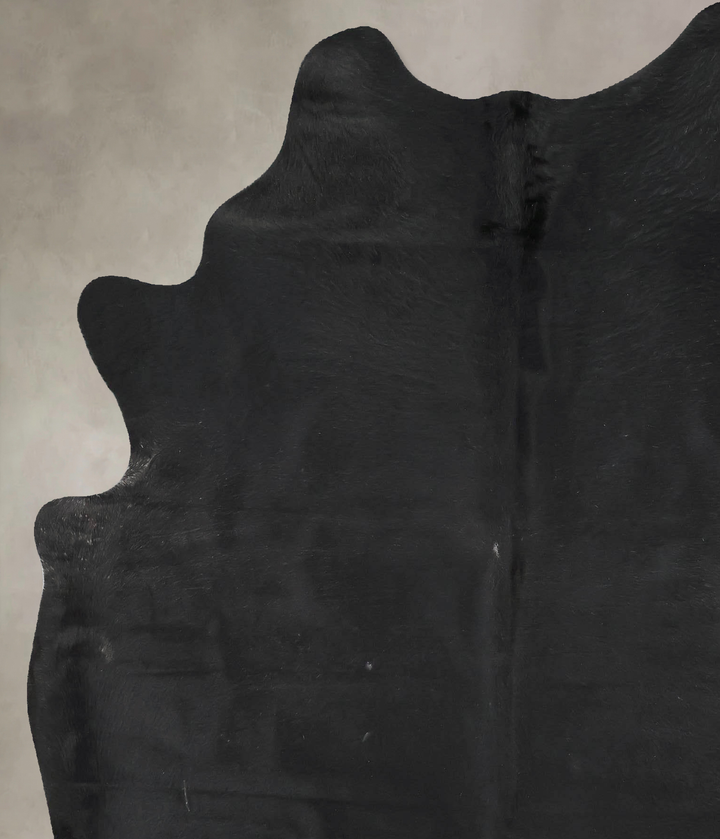 Solid Black X-Large Brazilian Cowhide Rug 7'5"H x 6'0"W #B16528 by Hudson Hides