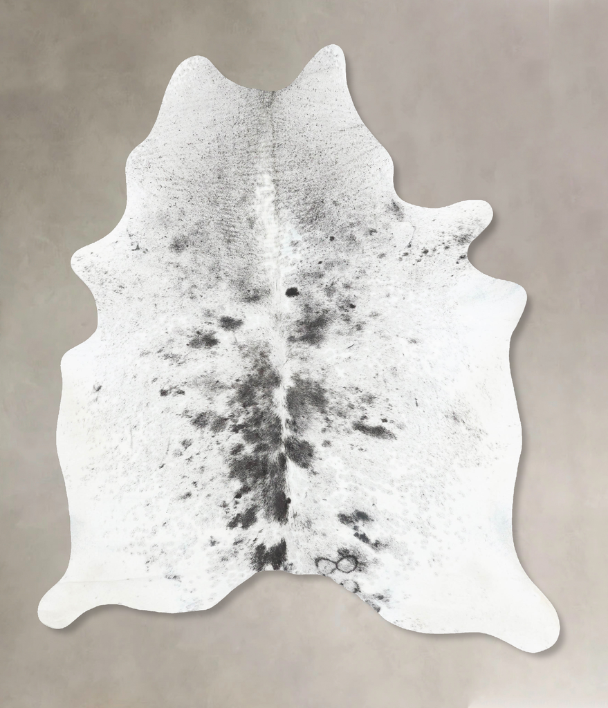 Salt and Pepper Black X-Large Brazilian Cowhide Rug 7'7"H x 5'11"W #B16532 by Hudson Hides