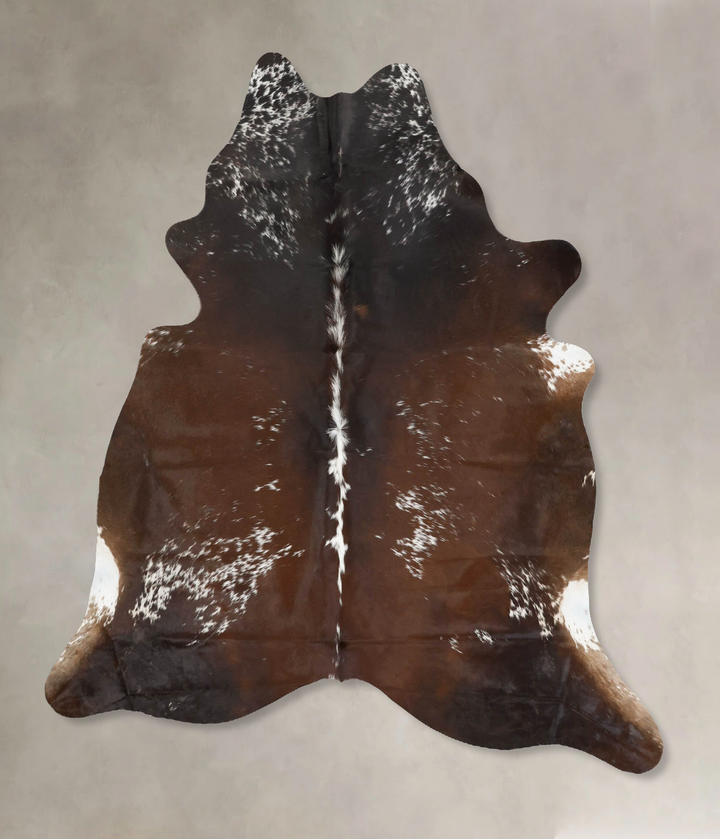 Chocolate and White XX-Large Brazilian Cowhide Rug 7'6"H x 6'9"W #B16534 by Hudson Hides