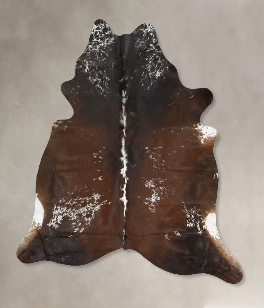 Chocolate and White XX-Large Brazilian Cowhide Rug 7'6"H x 6'9"W #B16534 by Hudson Hides