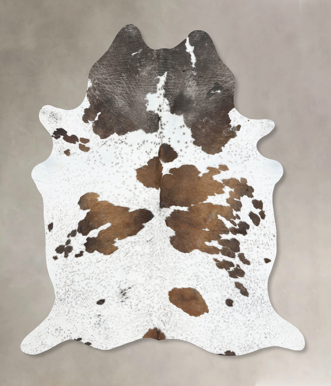 Chocolate and White X-Large Brazilian Cowhide Rug 7'4"H x 6'3"W #B1654