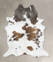 Chocolate and White X-Large Brazilian Cowhide Rug 7'4