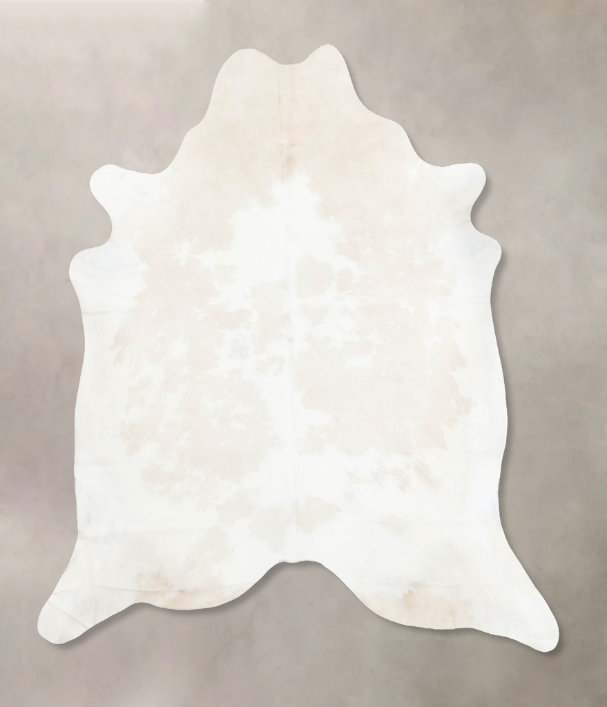 Beige and White XX-Large Brazilian Cowhide Rug 7'10"H x 6'10"W #B16545 by Hudson Hides