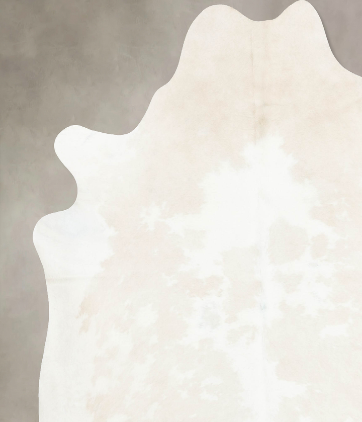 Beige and White XX-Large Brazilian Cowhide Rug 7'10"H x 6'10"W #B16545 by Hudson Hides