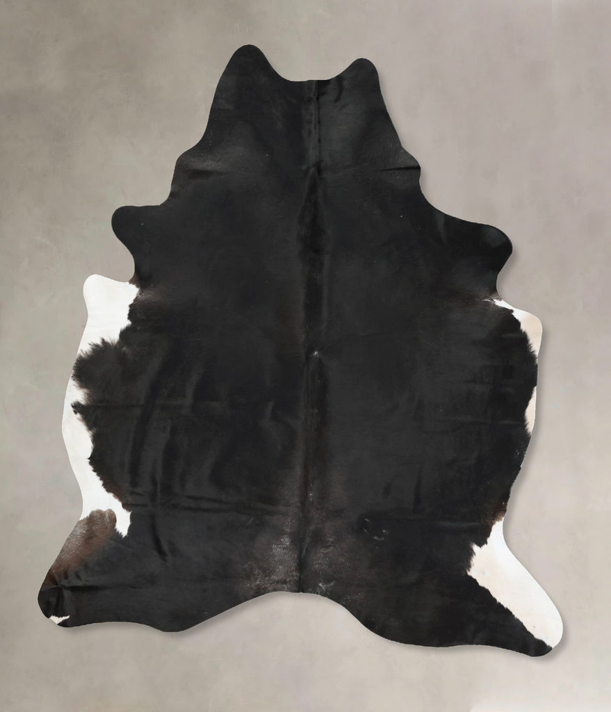 Solid Black XX-Large Brazilian Cowhide Rug 8'5"H x 6'7"W #B16550 by Hudson Hides