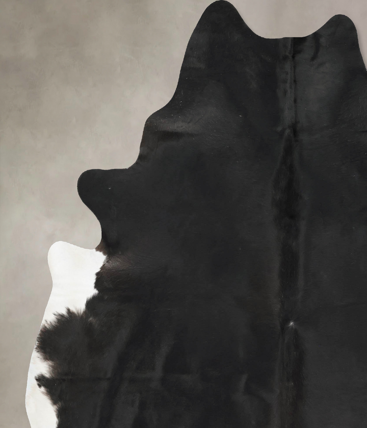 Solid Black XX-Large Brazilian Cowhide Rug 8'5"H x 6'7"W #B16550 by Hudson Hides