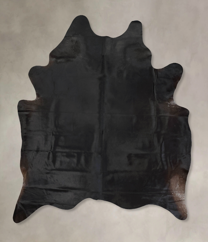 Solid Black XX-Large Brazilian Cowhide Rug 7'11"H x 6'9"W #B16565 by Hudson Hides