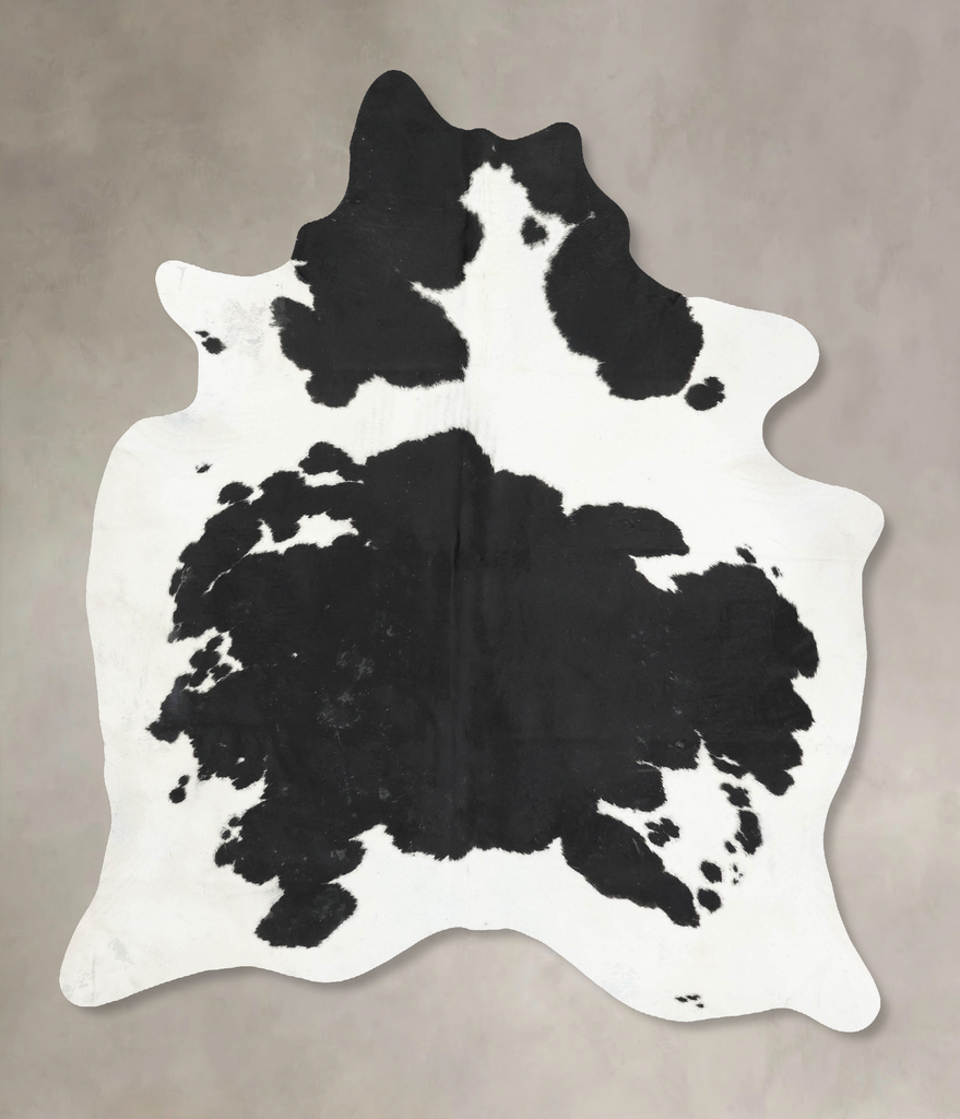 Black and White XX-Large Brazilian Cowhide Rug 7'9"H x 6'8"W #B16567 by Hudson Hides
