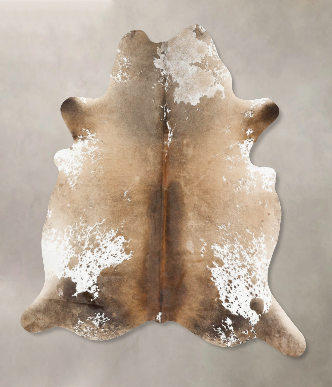 Salt and Pepper Brown XX-Large Brazilian Cowhide Rug 7'11"H x 6'9"W #B