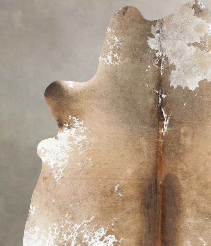 Salt and Pepper Brown XX-Large Brazilian Cowhide Rug 7'11"H x 6'9"W #B16569 by Hudson Hides