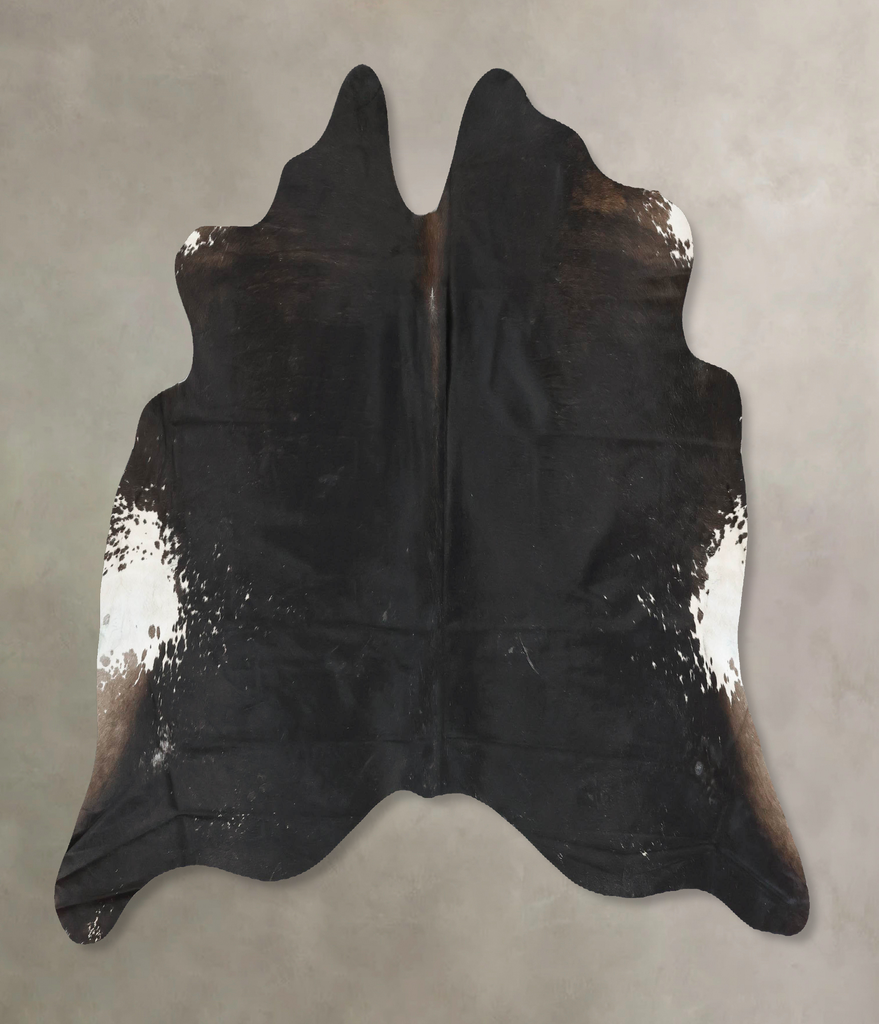 Black and White Large Brazilian Cowhide Rug 5'8"H x 6'9"W #B16576 by Hudson Hides