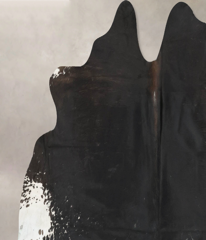 Black and White Large Brazilian Cowhide Rug 5'8"H x 6'9"W #B16576 by Hudson Hides