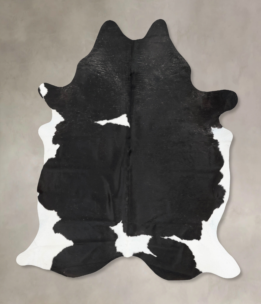 Black and White XX-Large Brazilian Cowhide Rug 7'11"H x 6'8"W #B16584 by Hudson Hides