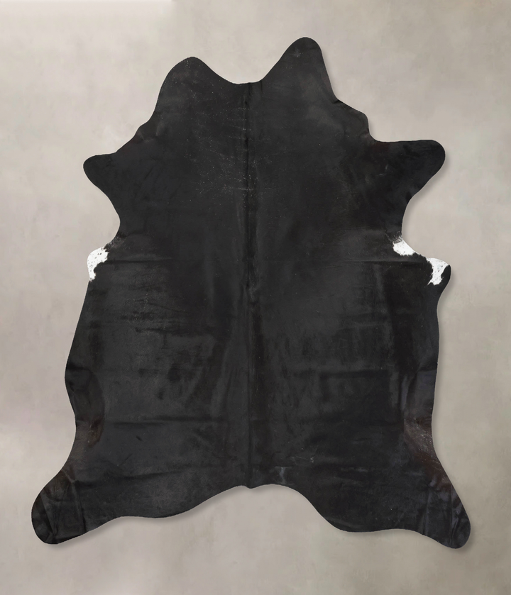 Solid Black XX-Large Brazilian Cowhide Rug 7'9"H x 6'8"W #B16585 by Hudson Hides