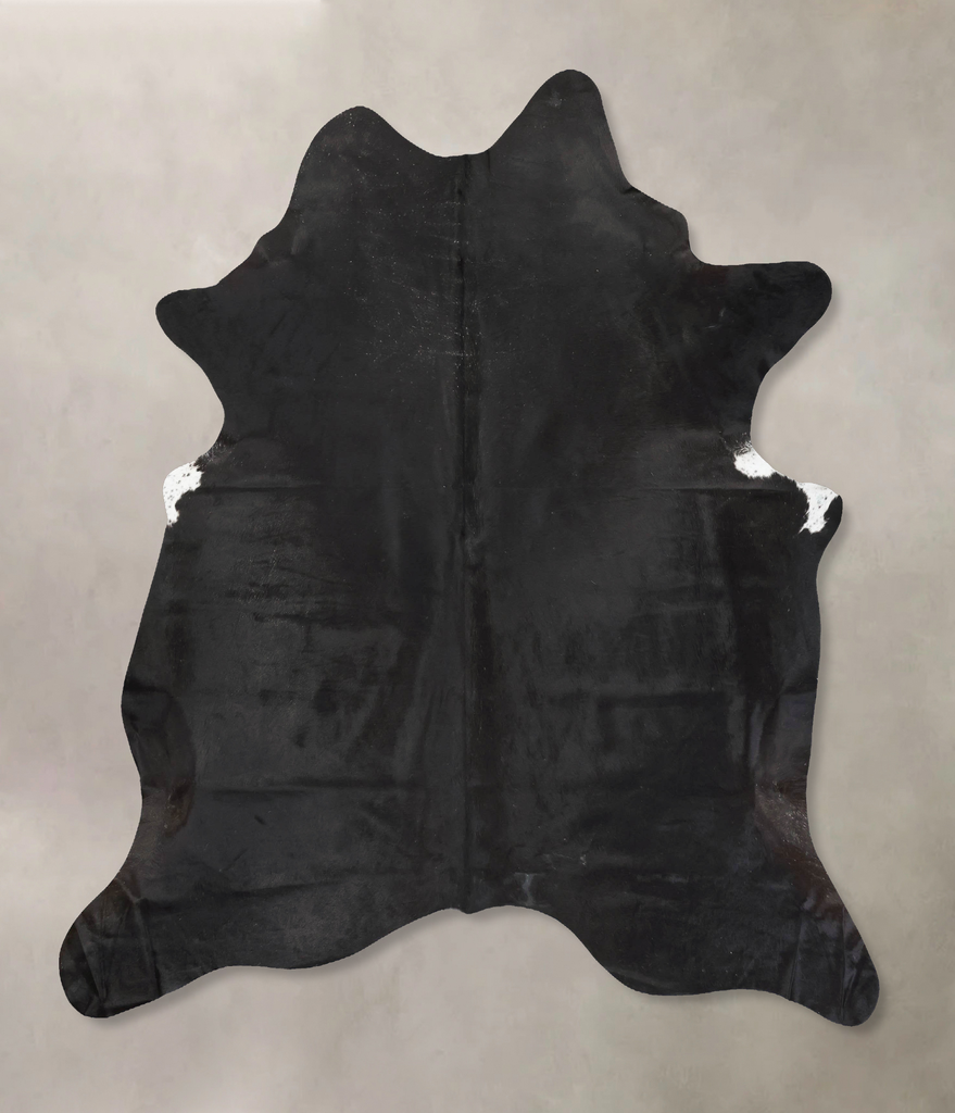 Solid Black XX-Large Brazilian Cowhide Rug 7'9"H x 6'8"W #B16585 by Hudson Hides