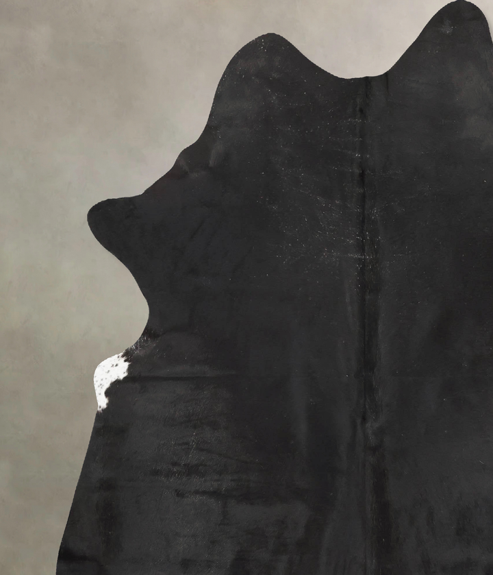 Solid Black XX-Large Brazilian Cowhide Rug 7'9"H x 6'8"W #B16585 by Hudson Hides