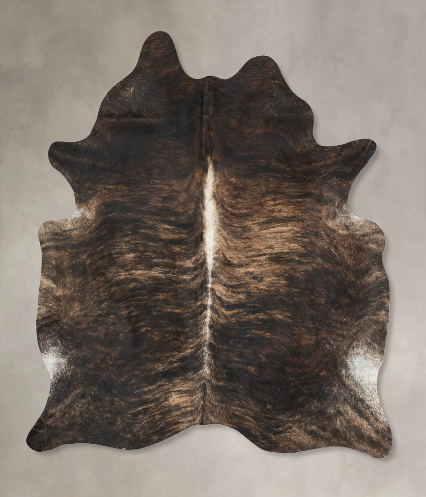Dark Brindle X-Large Brazilian Cowhide Rug 7'5"H x 6'1"W #B16589 by Hudson Hides