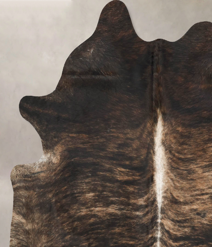 Dark Brindle X-Large Brazilian Cowhide Rug 7'5"H x 6'1"W #B16589 by Hudson Hides
