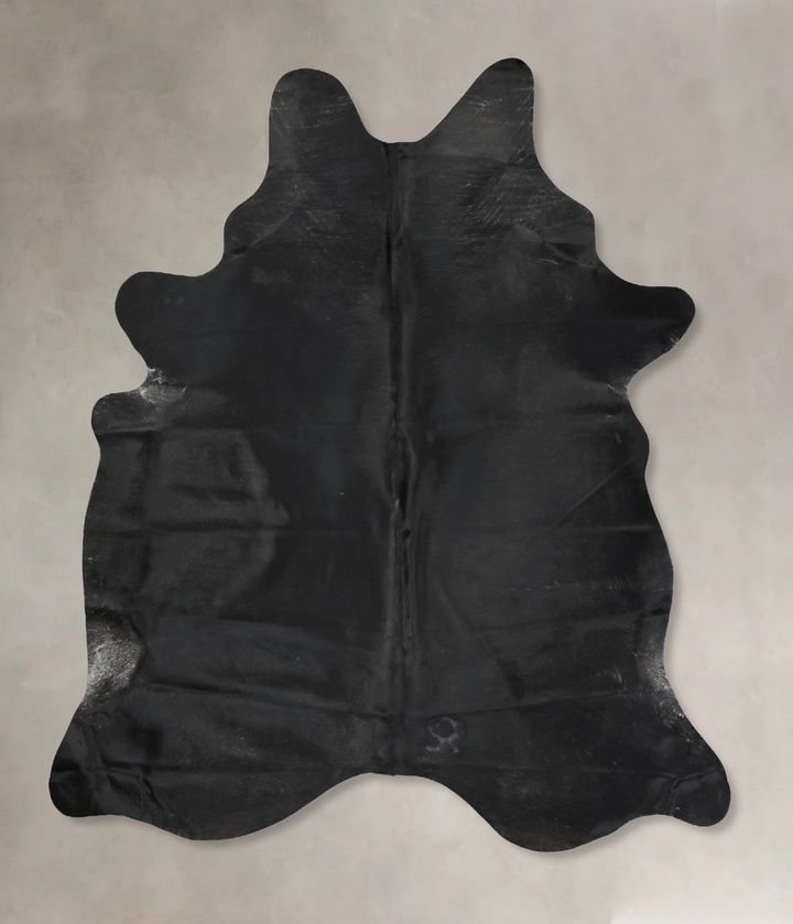Solid Black XX-Large Brazilian Cowhide Rug 8'2"H x 6'5"W #B16594 by Hudson Hides