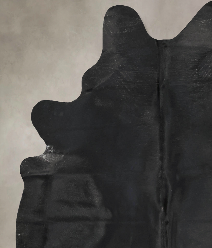 Solid Black XX-Large Brazilian Cowhide Rug 8'2"H x 6'5"W #B16594 by Hudson Hides