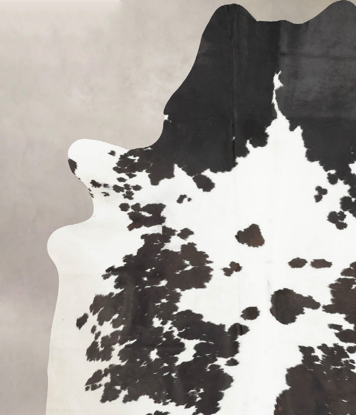 Black and White XX-Large Brazilian Cowhide Rug 8'1"H x 6'10"W #B16595 by Hudson Hides