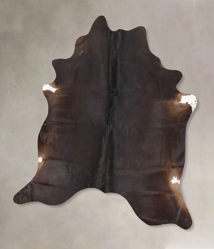 Chocolate X-Large Brazilian Cowhide Rug 7'1"H x 6'5"W #B16605 by Hudson Hides
