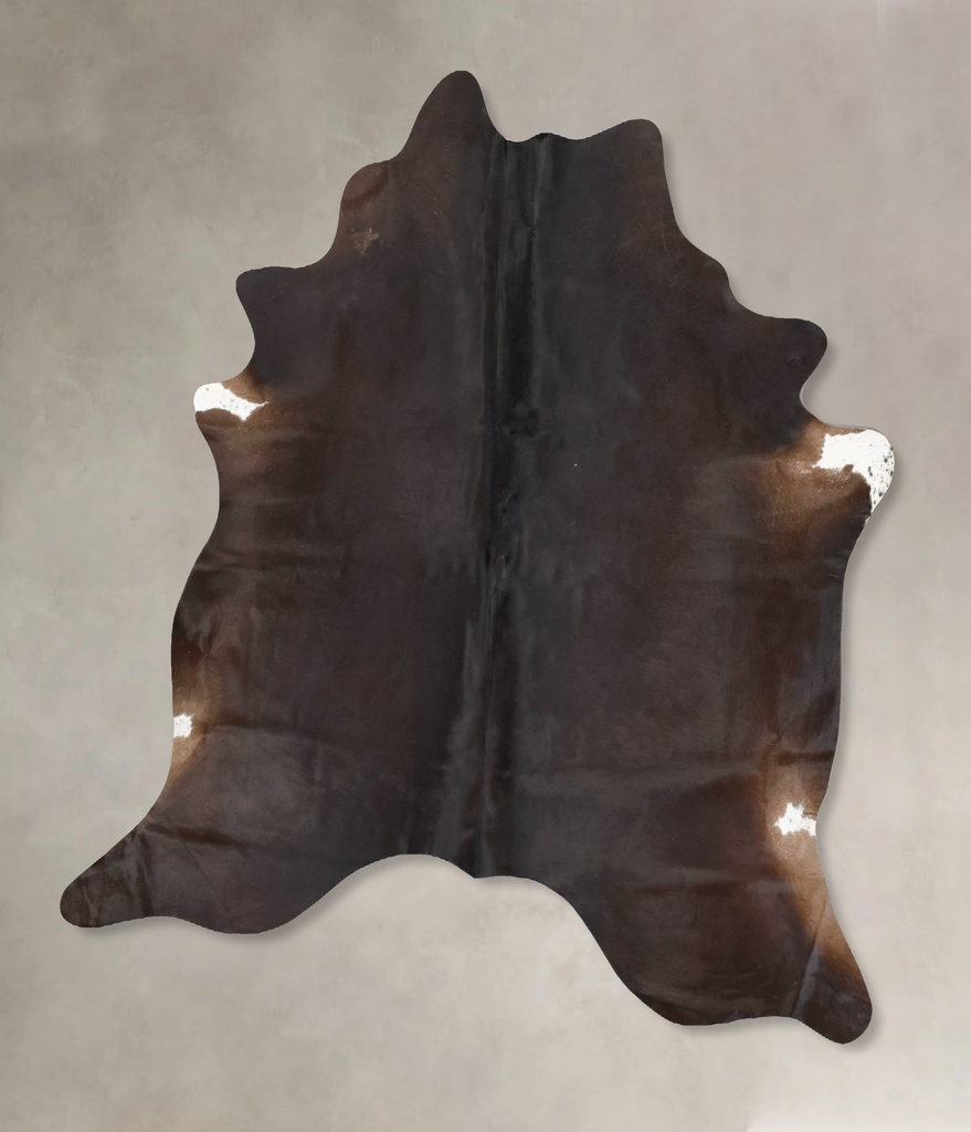 Chocolate X-Large Brazilian Cowhide Rug 7'1"H x 6'5"W #B16605 by Hudson Hides