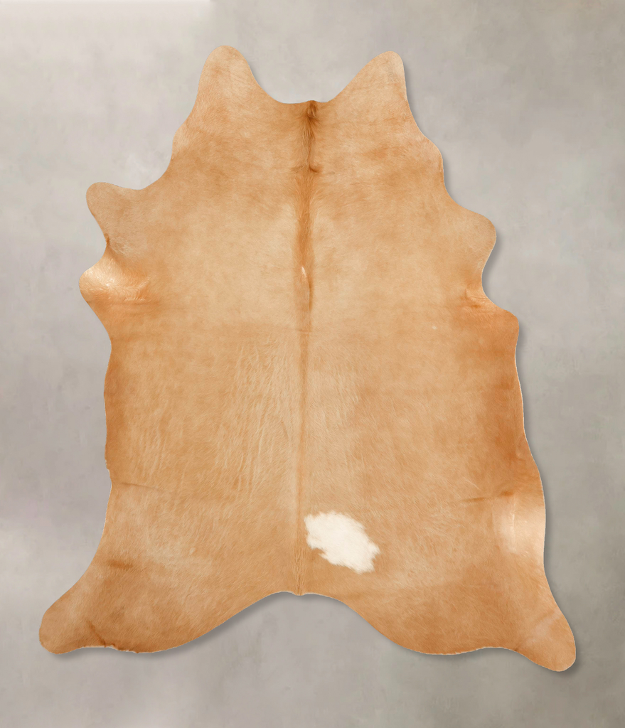 Beige X-Large Brazilian Cowhide Rug 7'1"H x 5'11"W #B16611 by Hudson Hides