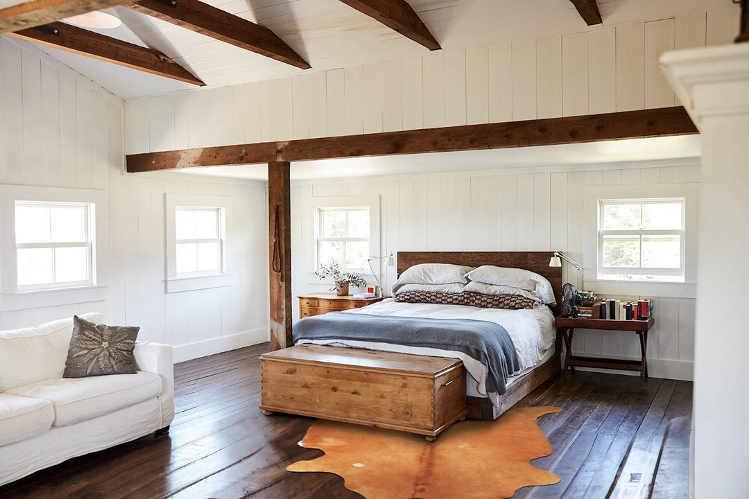 Beige Large Brazilian Cowhide Rug 6'6"H x 6'0"W #B16621 by Hudson Hide