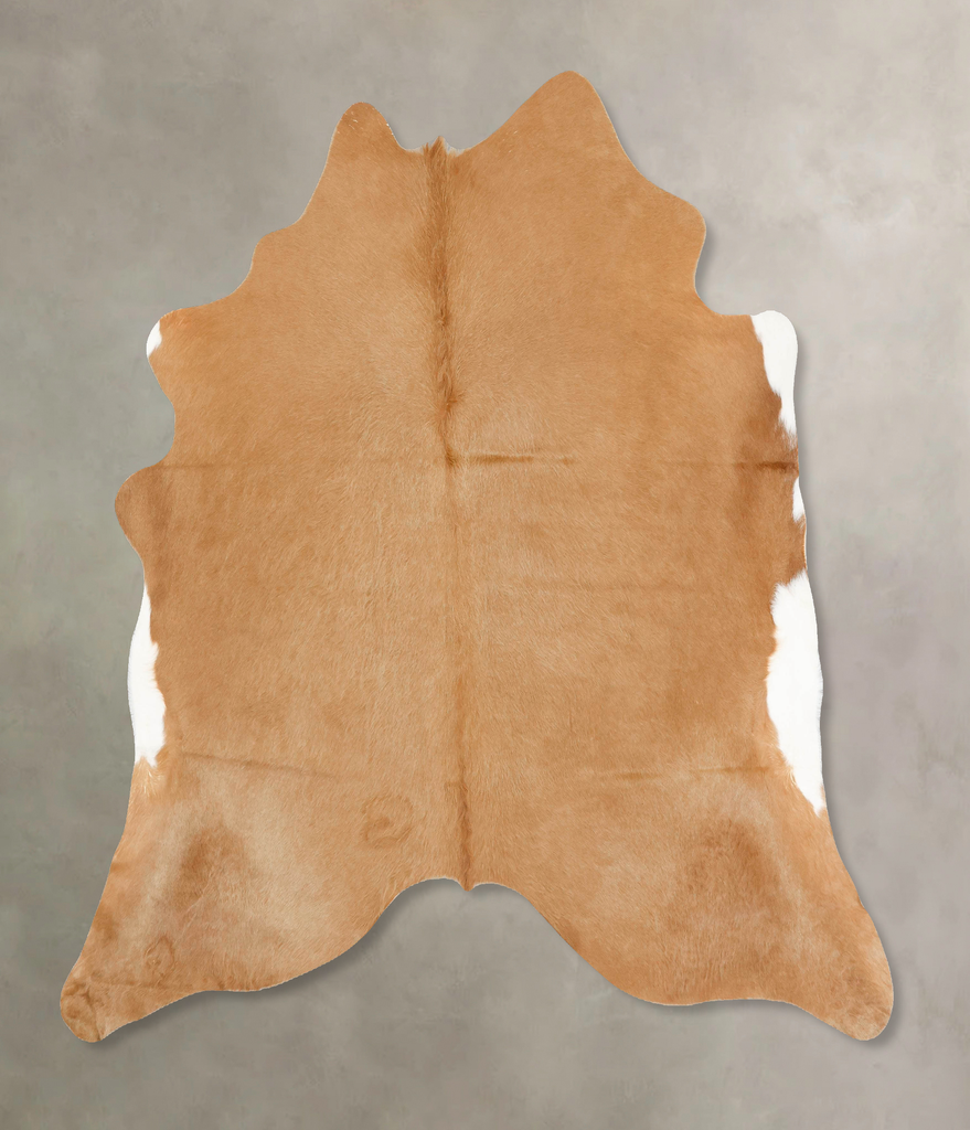 Beige X-Large Brazilian Cowhide Rug 6'11"H x 6'10"W #B16626 by Hudson Hides