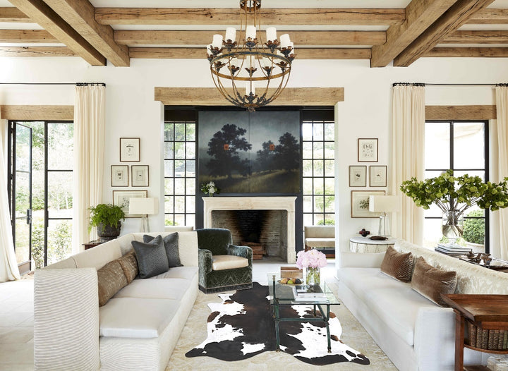 Chocolate and White XX-Large Brazilian Cowhide Rug 7'11"H x 6'4"W #B16630 by Hudson Hides