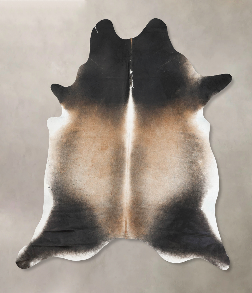 Grey with Beige XX-Large Brazilian Cowhide Rug 8'6"H x 6'9"W #B16631 by Hudson Hides